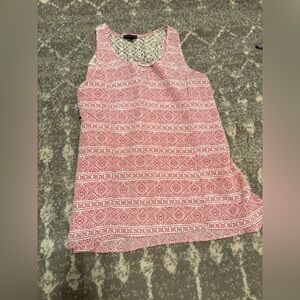 Signature Studio Red and Cream Lace Top